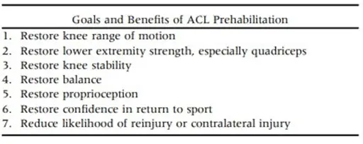 Goals and Benefits of ACL Prehab